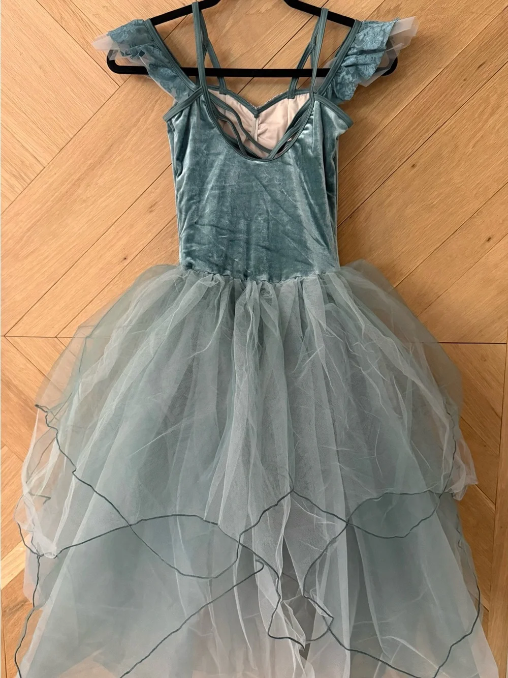 Weissman Teal Velvet & Tulle Ballet Costume Dress